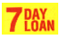 7 DAY LOAN label roll(s) ylw & red 1/2