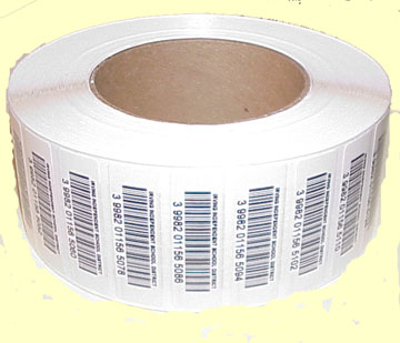 Quoted laminated Bar code labels net cost. by the thousand: