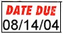 DATE DUE label, 9-roll Sleeve, White / Red , 7/8